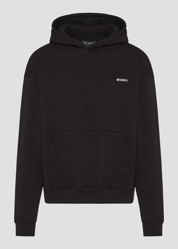 Ανδρικό φούτερ με κουκούλα Vinyl Art Clothing - 84815-01 - emblem hoodie oversized μαύρο