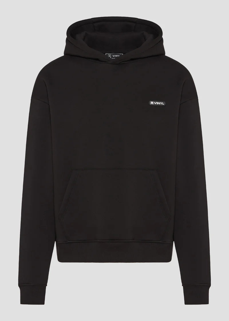 Ανδρικό φούτερ με κουκούλα Vinyl Art Clothing - 84815-01 - emblem hoodie oversized μαύρο