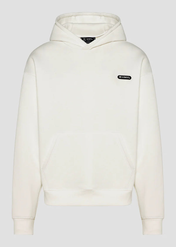 Ανδρικό φούτερ με κουκούλα Vinyl Art Clothing - 84815-02 - emblem hoodie oversized λευκό