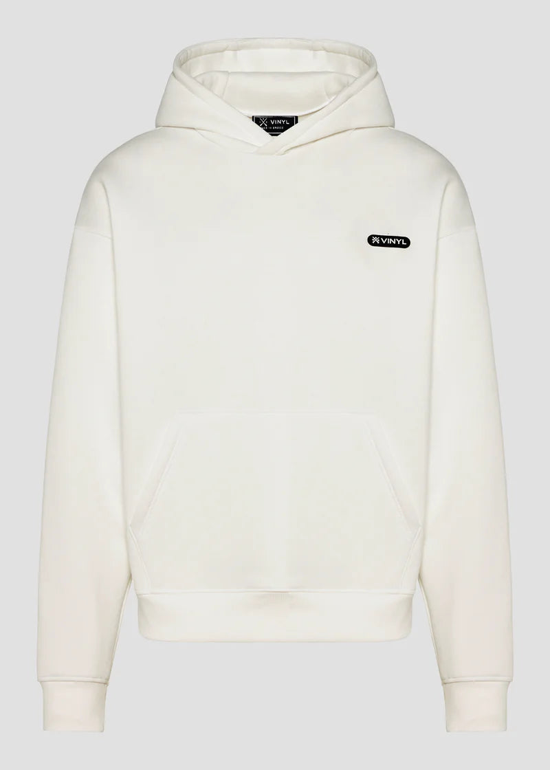Ανδρικό φούτερ με κουκούλα Vinyl Art Clothing - 84815-02 - emblem hoodie oversized λευκό