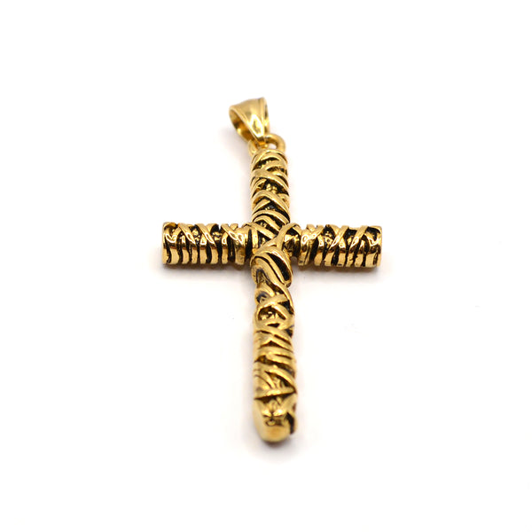 Gang - GNG309 - high quality stainless steel cross pendant - gold