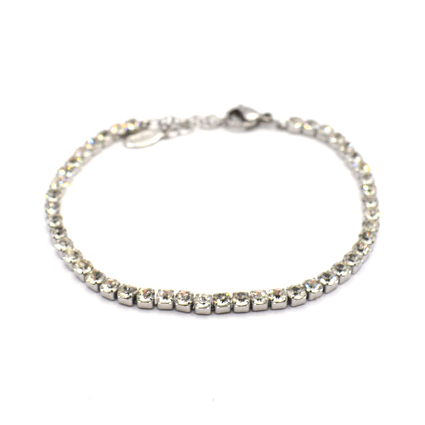 Gang - GNG051 - high quality stainless steel  bracelet with zirgon - silver