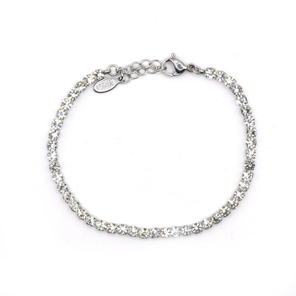 Gang - GNG051 - high quality stainless steel  bracelet with zirgon - silver