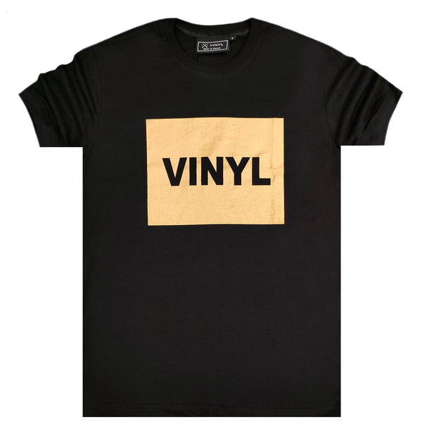 Ανδρική κοντομάνικη μπλούζα Vinyl art clothing - 89417-01 - gold box t-shirt μαύρο