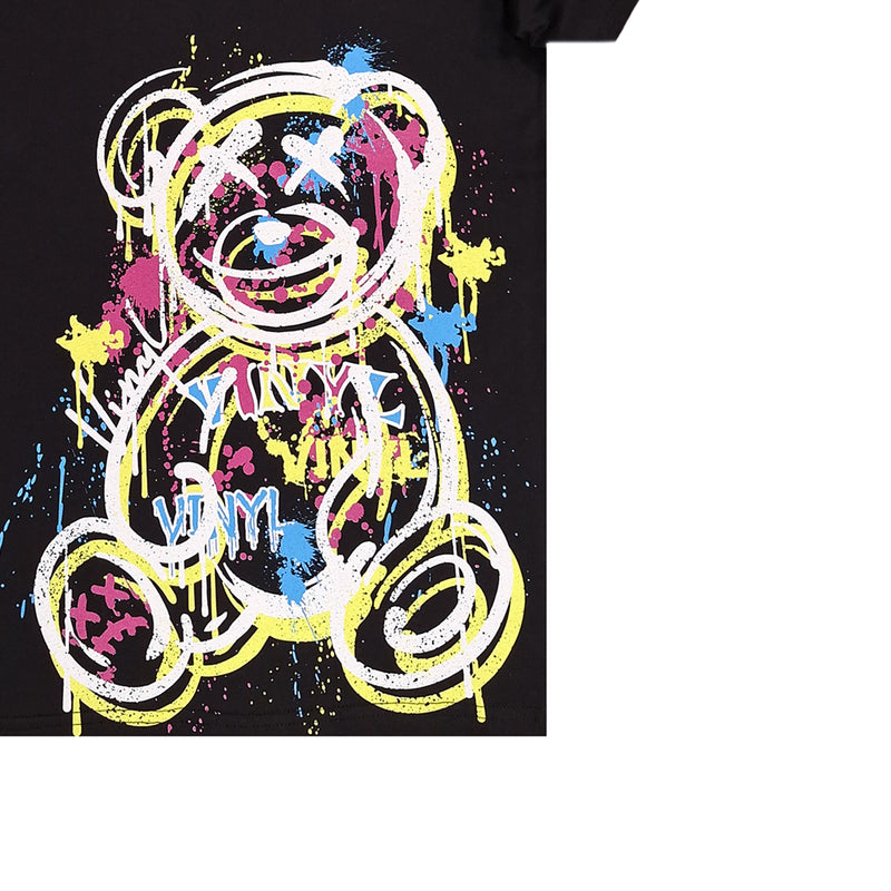 Κοντομάνικη μπλούζα Vinyl art clothing - 89420-01 - signature bear oversize fit μαύρο