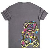 Κοντομάνικη μπλούζα Vinyl art clothing - 89420-09 - signature bear oversize fit γρκι