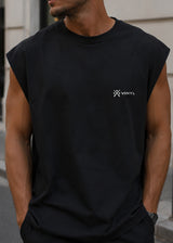 VINYL ART CLOTHING Ανδρική αμάνικη μπλούζα μαύρη Sleeveless Oversized Tee 89520-01