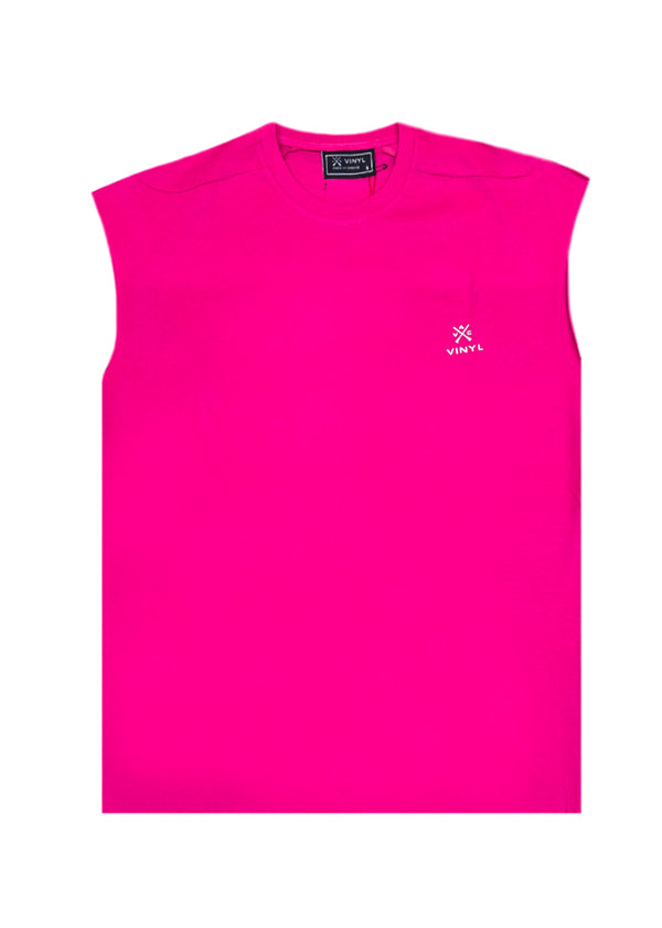 Ανδρική αμάνικη μπλούζα Vinyl Art Clothing - 89520-03- vinyl logo sleeveless oversized tee φουξ