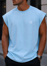 VINYL ART CLOTHING Ανδρική αμάνικη μπλούζα σιέλ Sleeveless Oversized Tee 89520-24
