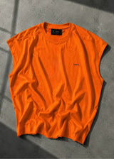 VINYL ART CLOTHING Ανδρική αμάνικη μπλούζα πορτοκαλί Sleeveless Oversized Tee 89520-27
