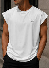 VINYL ART CLOTHING Ανδρική αμάνικη μπλούζα λευκή Capri Italia Sleeveless Oversized Tee 89520-27