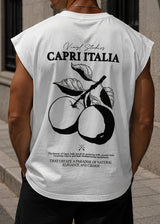 VINYL ART CLOTHING Ανδρική αμάνικη μπλούζα λευκή Capri Italia Sleeveless Oversized Tee 89520-27