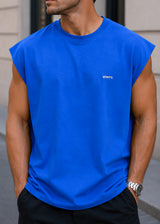 VINYL ART CLOTHING Ανδρική αμάνικη μπλούζα μπλε Sleeveless Oversized Tee 89520-66