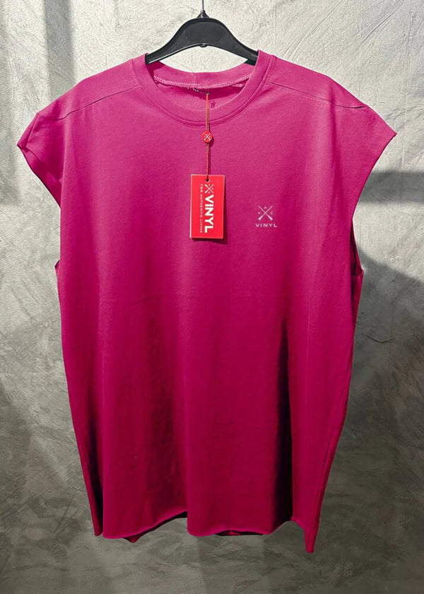 Ανδρική αμάνικη μπλούζα Vinyl Art Clothing - 89520-03- vinyl logo sleeveless oversized tee φουξ