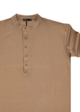 HENRY CLOTHING Ανδρικό κοντομάνικο πουκάμισο καφέ 9-002-brown