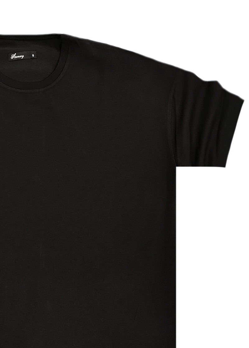 Ανδρική κοντομάνικη μπλούζα Henry clothing - 9-033 - simple oversized shirt μαύρο