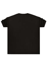 Ανδρική κοντομάνικη μπλούζα Henry clothing - 9-033 - simple oversized shirt μαύρο