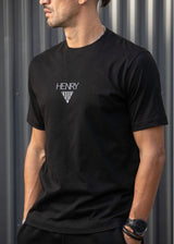 Ανδρική κοντομάνικη μπλούζα Henry clothing 9-037-μαύρη