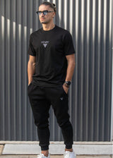 Ανδρική κοντομάνικη μπλούζα Henry clothing 9-037-μαύρη