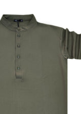 HENRY CLOTHING Ανδρικό κοντομάνικο πουκάμισο χακί mao 9-041-khaki