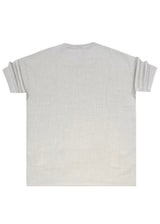 Ανδρική κοντομάνικη μπλούζα Henry clothing - 9-101 - linen oversized shirt γκρι