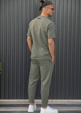 Ανδρική κοντομάνικη μπλούζα Henry clothing - 9-102 - fabric oversized t-shirt χακί