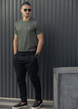 Ανδρική κοντομάνικη μπλούζα Henry clothing 9-130-χακί