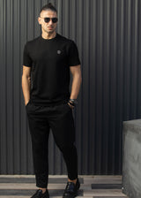 Ανδρική κοντομάνικη μπλούζα Henry clothing 9-130-μαύρη