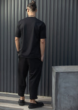 HENRY CLOTHING Ανδρική κοντομάνικη μπλούζα μαύρη 9-134-black