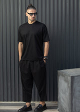 HENRY CLOTHING Ανδρική κοντομάνικη μπλούζα μαύρη 9-134-black