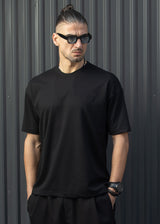 HENRY CLOTHING Ανδρική κοντομάνικη μπλούζα μαύρη 9-134-black