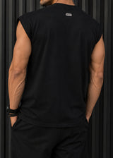 HENRY CLOTHING Ανδρική αμάνικη μπλούζα μαύρη 9-135-black