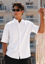 HENRY CLOTHING Ανδρικό κοντομάνικο πουκάμισο mao 9-141-white