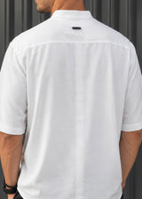 HENRY CLOTHING Ανδρικό κοντομάνικο πουκάμισο mao 9-141-white
