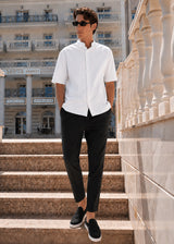 HENRY CLOTHING Ανδρικό κοντομάνικο πουκάμισο mao 9-141-white