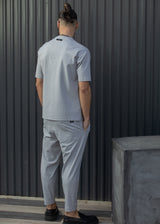 HENRY CLOTHING Ανδρική κοντομάνικη μπλούζα απαλό γκρι 9-147-ice
