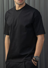 HENRY CLOTHING Ανδρική κοντομάνικη μπλούζα μαύρη 9-147-black