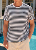 HENRY CLOTHING - Ανδρικό t-shirt - Ριγέ λευκό με μπλε σκούρο 9-153