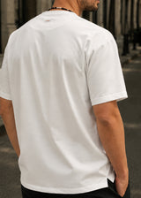 HENRY CLOTHING - Ανδρική κοντομάνικη μπλούζα φθινοπωρινή - Λευκή 9-160