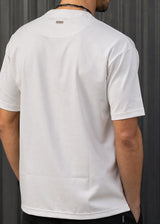 HENRY CLOTHING - Ανδρική κοντομάνικη μπλούζα φθινοπωρινή - Λευκή 9-160
