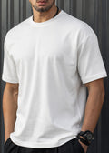 HENRY CLOTHING - Ανδρική κοντομάνικη μπλούζα φθινοπωρινή - Λευκή 9-160