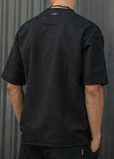 HENRY CLOTHING - Ανδρική κοντομάνικη μπλούζα φθινοπωρινή - Μαύρη 9-160