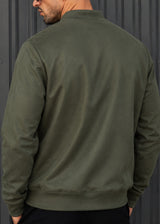 HENRY CLOTHING - Ανδρική ζακέτα Alcantara Simple Logo - Χακί 9-161