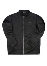 HENRY CLOTHING - Ανδρική ζακέτα Alcantara Simple Logo - Μαύρη 9-161