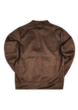 HENRY CLOTHING - Ανδρική ζακέτα Alcantara Simple Logo - Καφέ 9-161