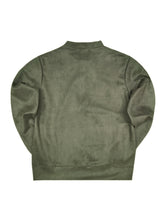 HENRY CLOTHING - Ανδρική ζακέτα Alcantara Simple Logo - Χακί 9-161