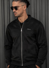 HENRY CLOTHING - Ανδρική ζακέτα Alcantara Simple Logo - Μαύρη 9-161