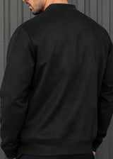 HENRY CLOTHING - Ανδρική ζακέτα Alcantara Simple Logo - Μαύρη 9-161