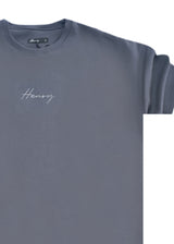 Ανδρική κοντομάνικη μπλούζα με χνούδι  Henry clothing-3-524-γκρι