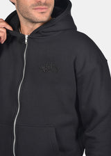 Ανδρική ζακέτα φούτερ με κουκούλα Two Brothers clothing -BF-25910-basic logo zip-up hoodie -black